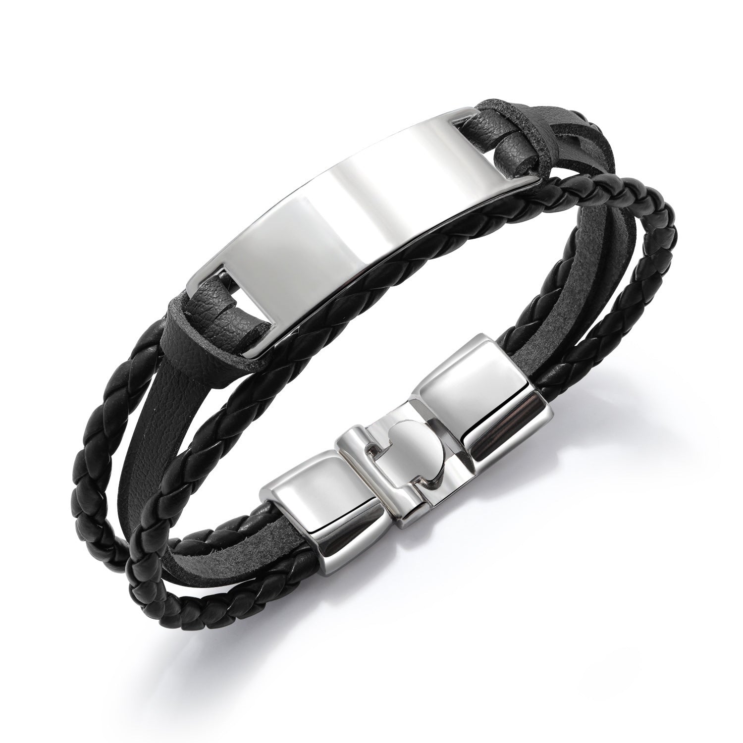Wholesale Multi-layer Braided Hip Hop Glossy Bracelet ACC-BT-OPK009