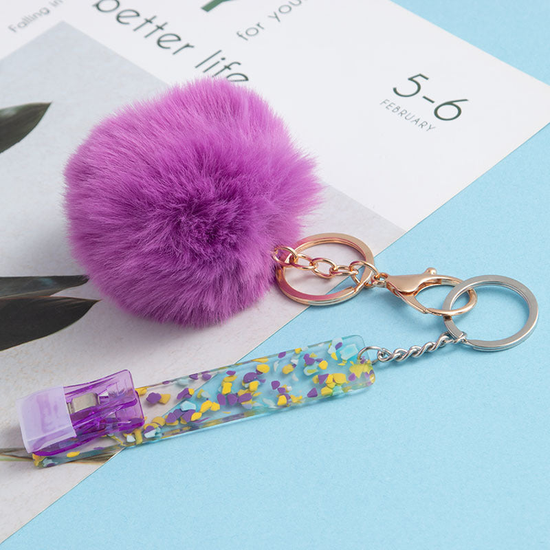 Wholesale ATM Contactless Card Reader Long Nail Card Reader Fur Ball Keychain ACC-KC-JinHao002