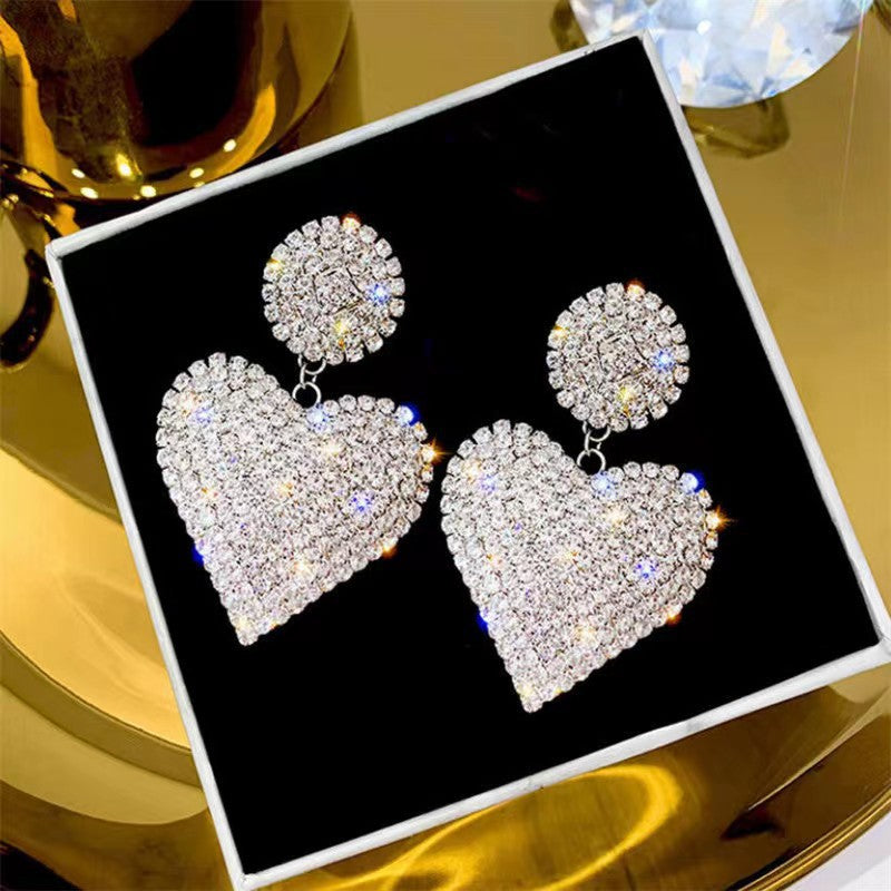 Wholesale diamond heart earrings