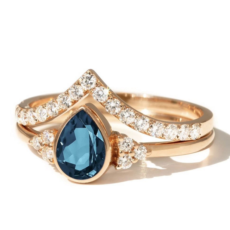 Wholesale Water Drop Gemstone Alloy Women's Rings ACC-RS-SanJie003