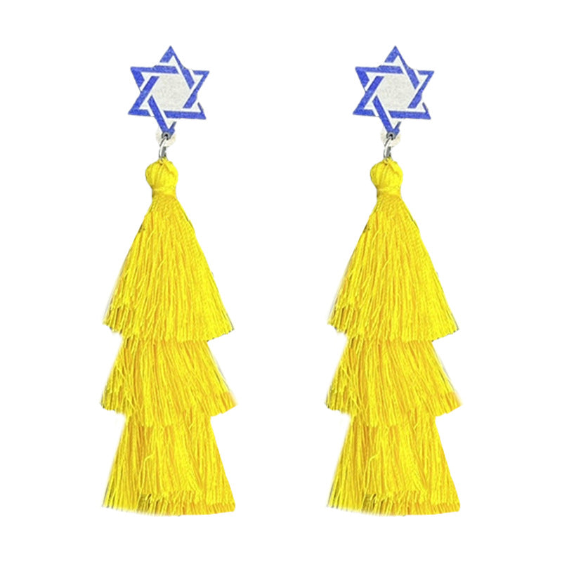 Wholesale 2pcs Star Tassel Earrings