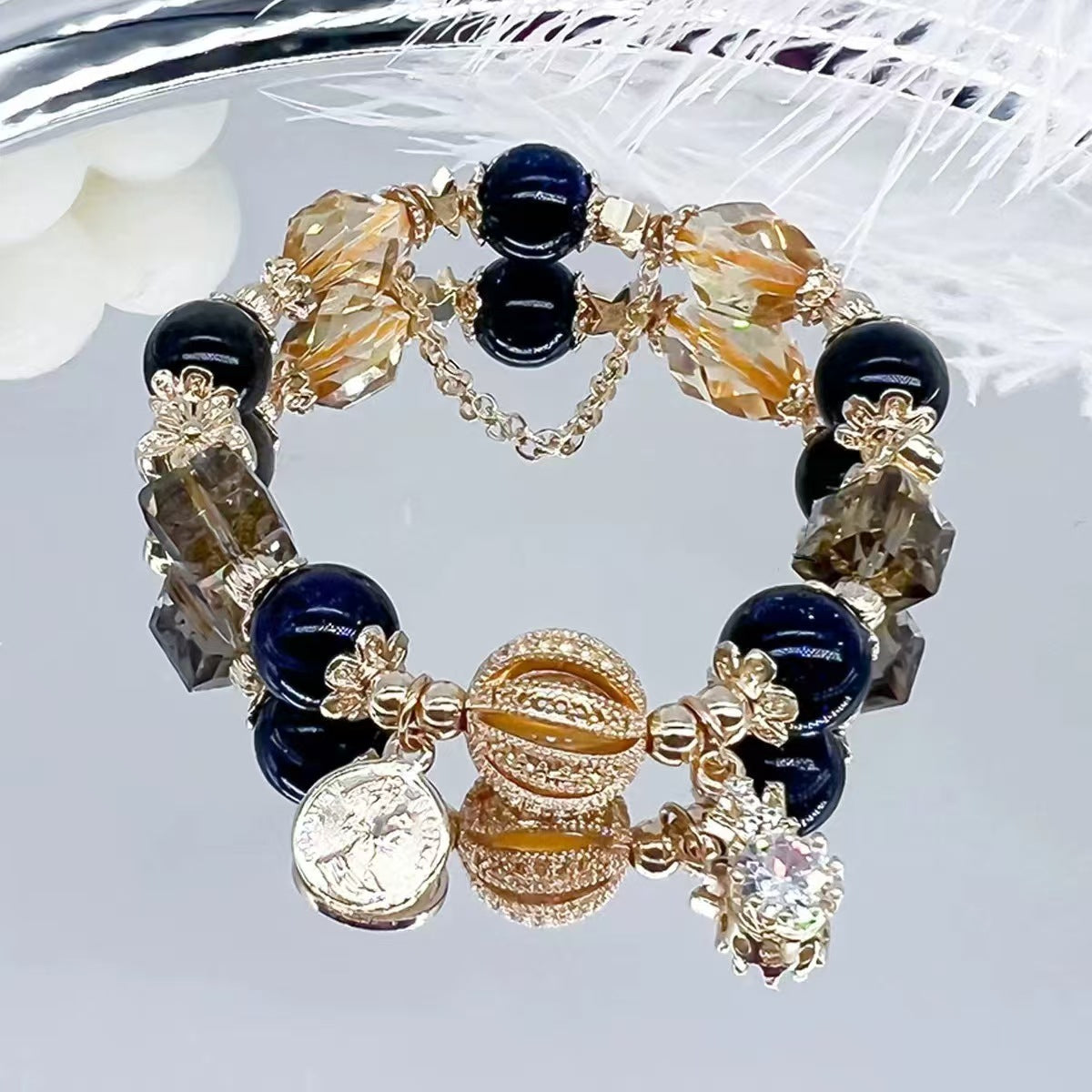 Wholesale Whale Fall Starry Sky Natural Stone Crystal Bracelet ACC-BT-Zhuox002