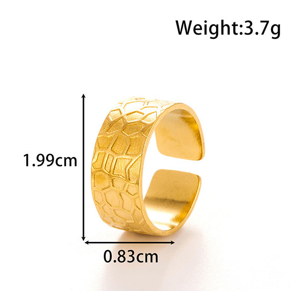 Wholesale Titanium steel stainless steel geometric flowers  opening adjustable ring