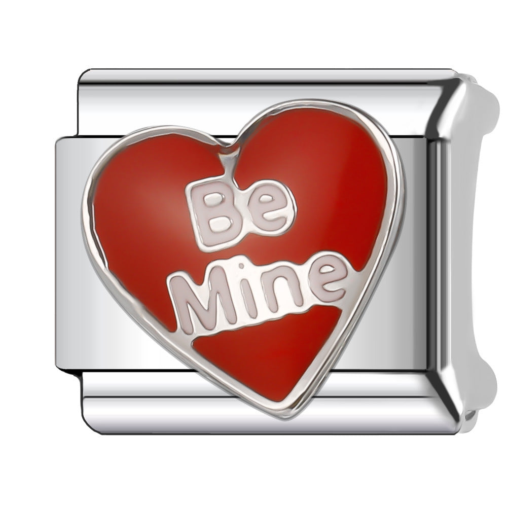 Wholesale Italian Charm Bracelet 9mm DIY Splicing Red Series Stainless Steel Composable Bracelet