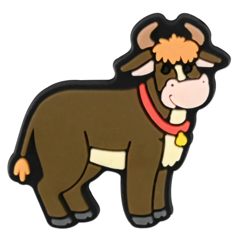 Decorazione casuale all'ingrosso della fibbia della scarpa in gomma morbida in PVC da fattoria da 100 pezzi