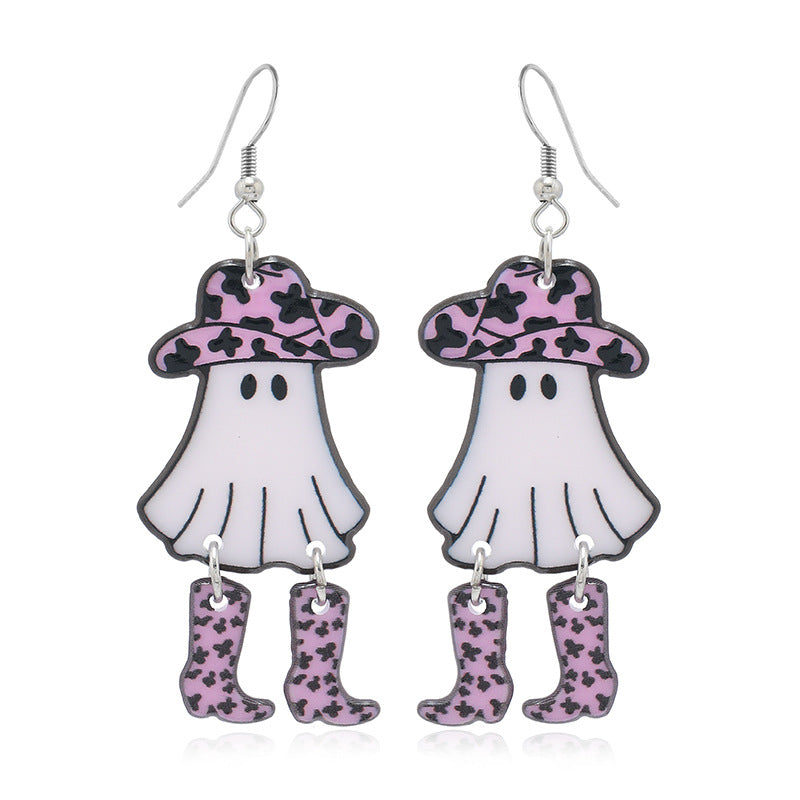 Wholesale  Halloween funny mushroom ghost acrylic earrings