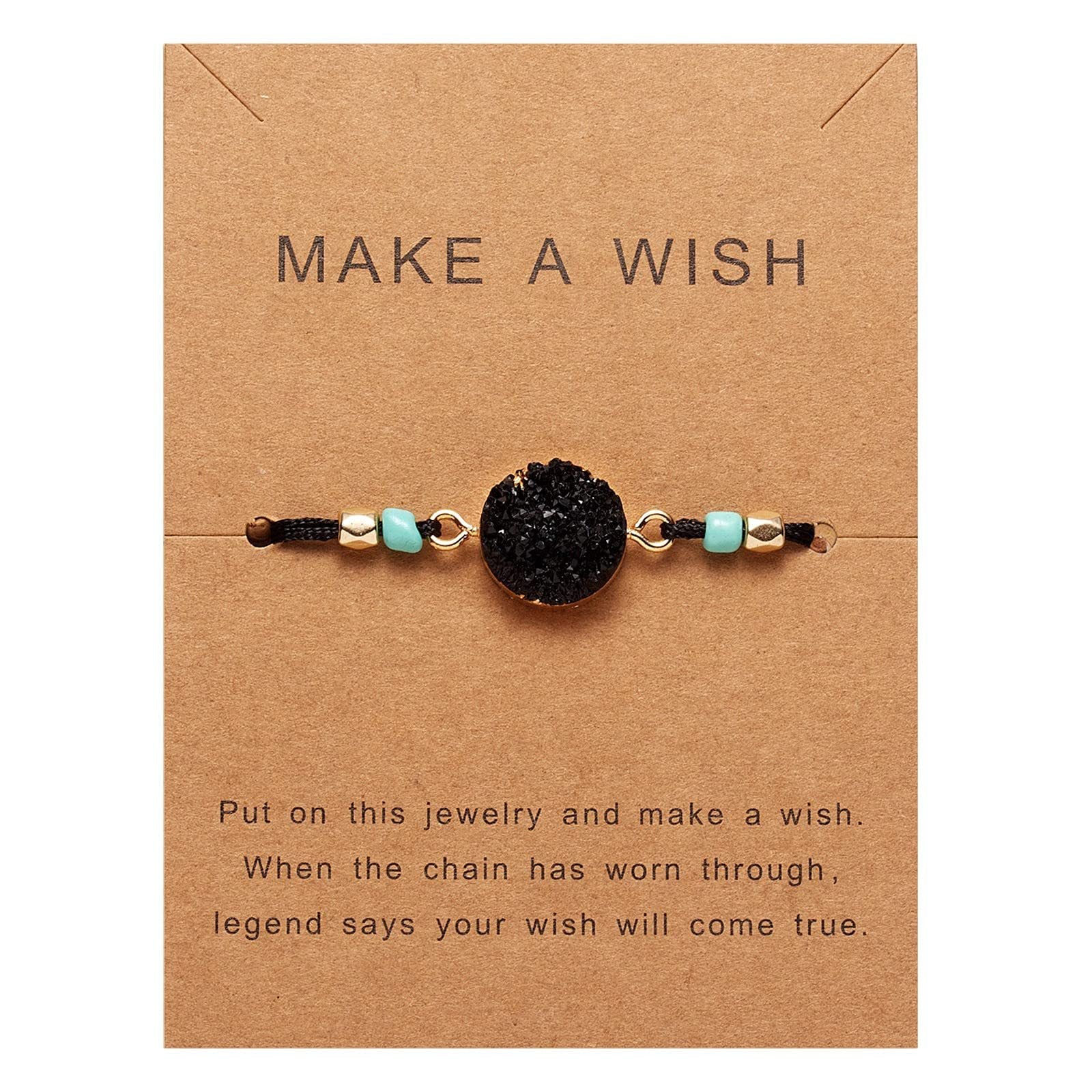 Wholesale Crystal Bracelet Natural Stone Round Double Hanging Prismatic Gold Beads  Bracelet