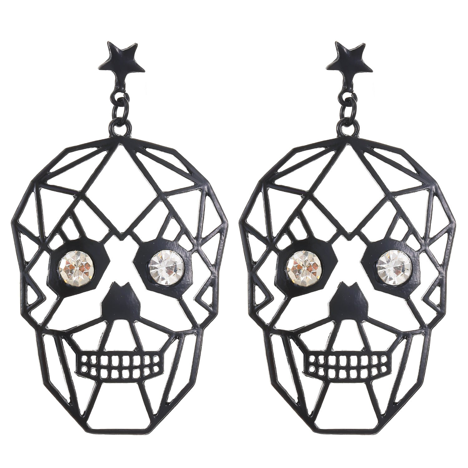 Wholesale Exaggerated Black Skull Earrings for  Party Jewelry Accessory