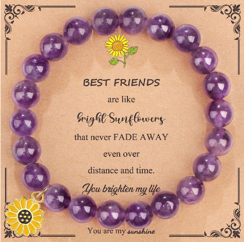 Wholesale Sunflower Flower of Friendship Natural Stone Rhodolite Beaded Bracelet Miyuki DIY Bracelets ACC-BT-ZhongH017