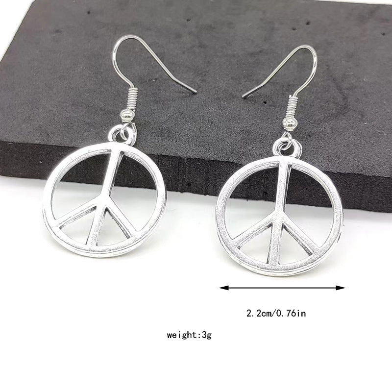 Wholesale Bohemian Vintage Alloy Peace Symbol Earrings