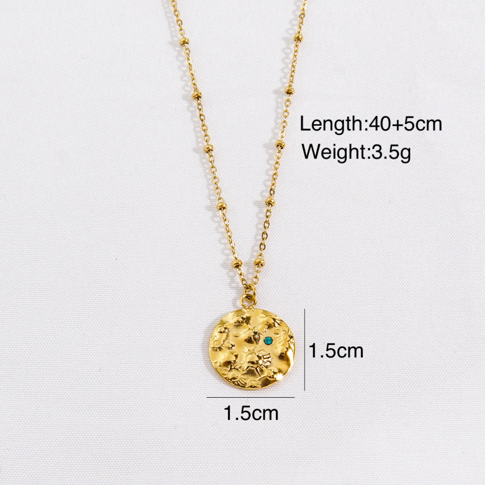 Wholesale  Stainless steel Colorful Facet Natural Stone Light Luxury Women's Necklace