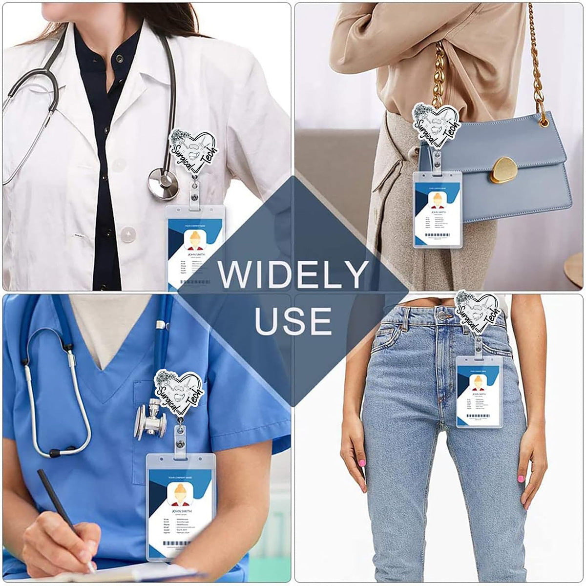 Wholesale easy-pull retractable name tag  Badge Reels