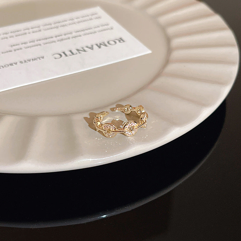 Wholesale Adjustable Micro Pavé Zircon Ring Fashion Accessory Gift for Women