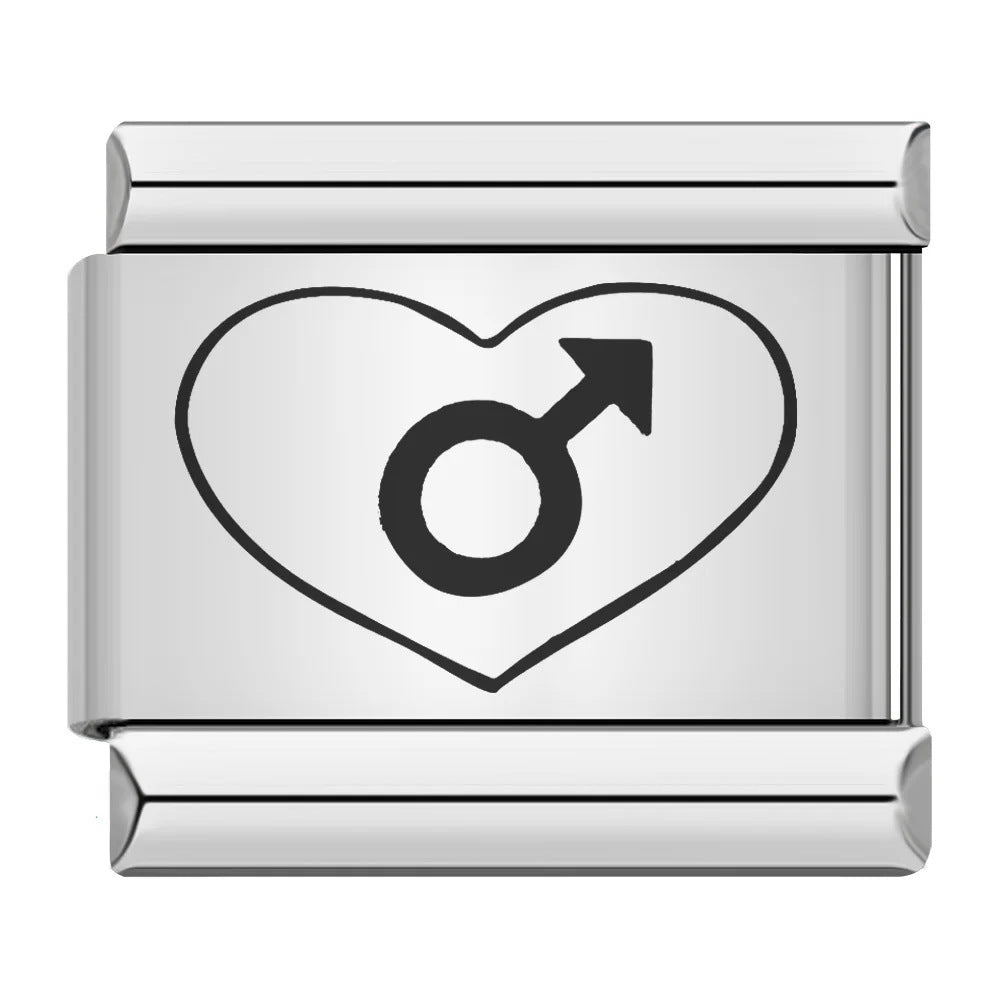 Wholesale 9mm Italian Charm Starter Bracelets DIY Laser Single Section Creative Stainless Steel Composable Bracelet