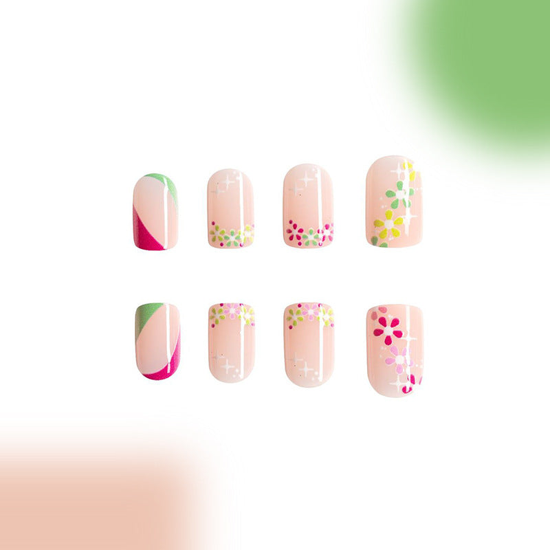 Wholesale 24 Pieces/box Nail Stickers Flower Butterfly Manicure Press-on Nails Kits ACC-NS-GuaiXL002