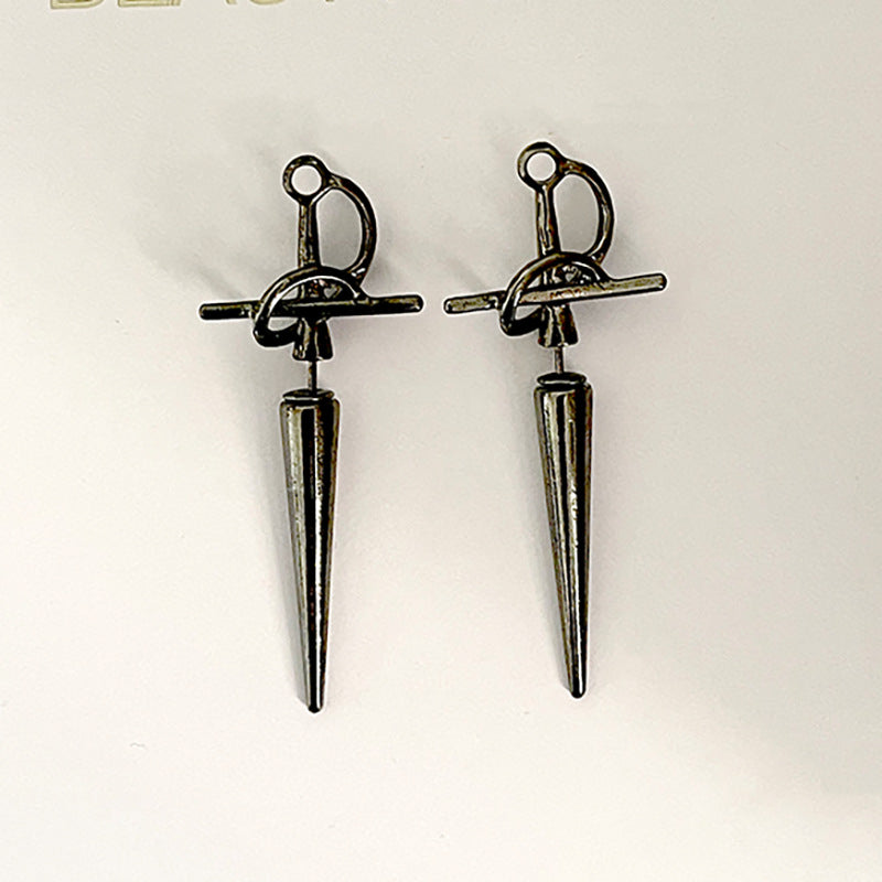 Wholesale Gothic sword earrings  retro exaggerated sword earrings