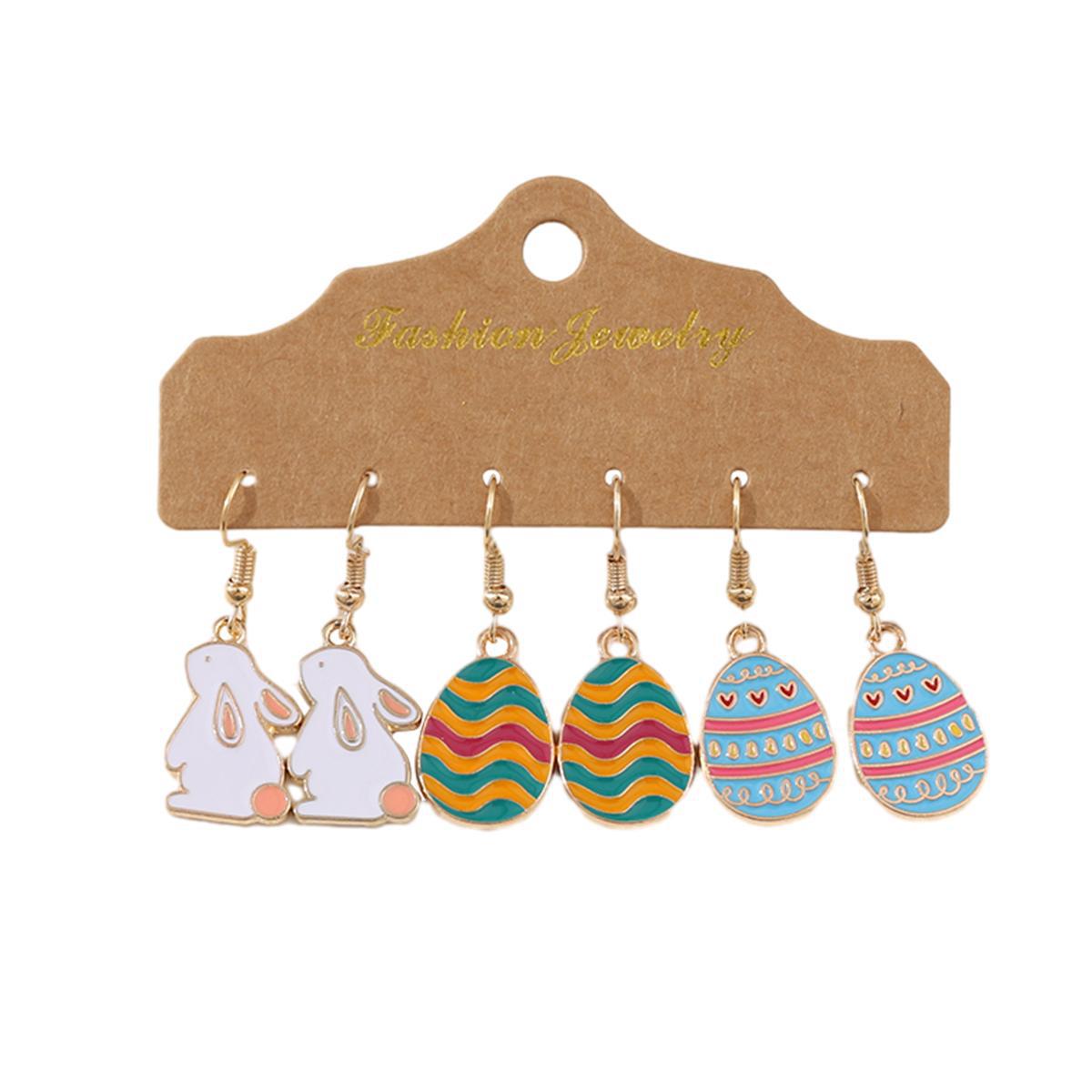 Wholesale Alloy Easter Egg Dangle Earrings Set