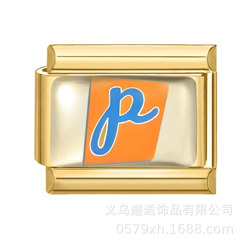 Wholesale 9mm Italian Charm Starter Bracelets DIY Letter Series Stainless Steel Composable Bracelet