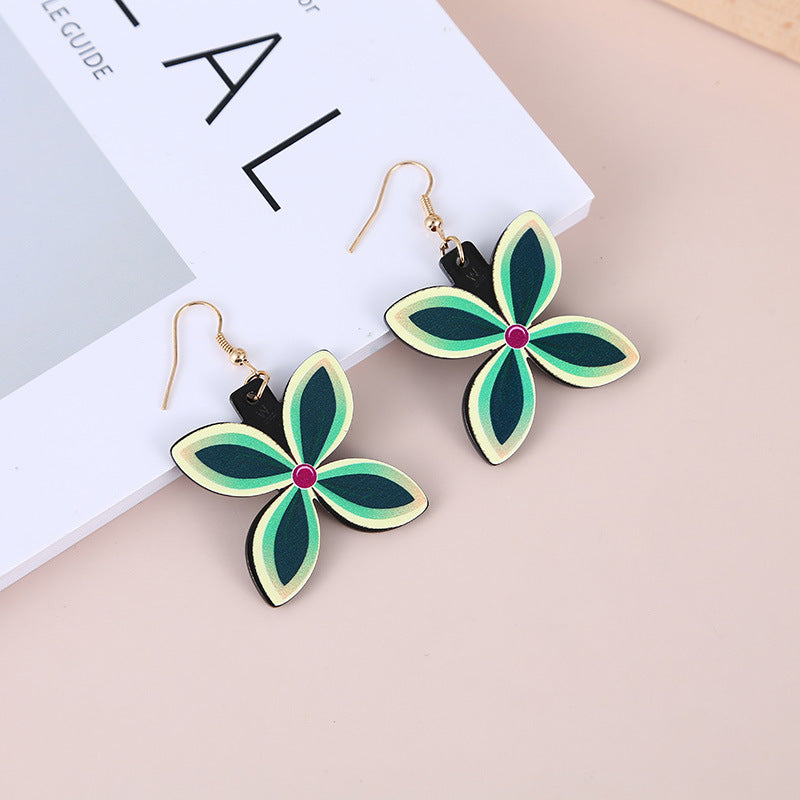 Wholesale Four Leaf Flower Acrylic Earrings ACC-ES-YanChen006