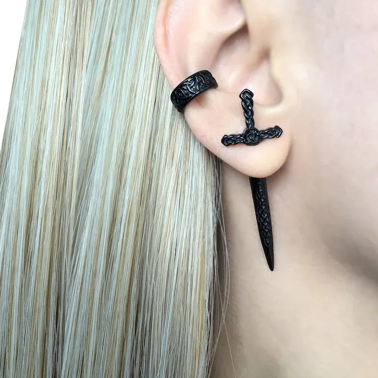 Wholesale  Gothic Retro Women's Sword Ear Nail Creative Cross Dagger Earrings
