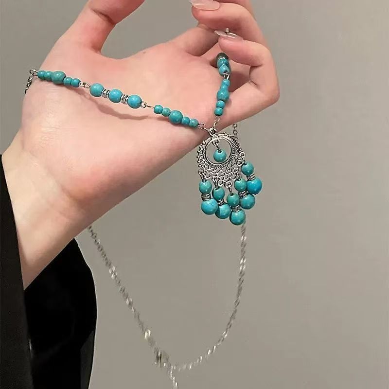 Wholesale Tibetan Style Beaded Necklace Yew Wood Handmade Jewelry Accessory for Gift