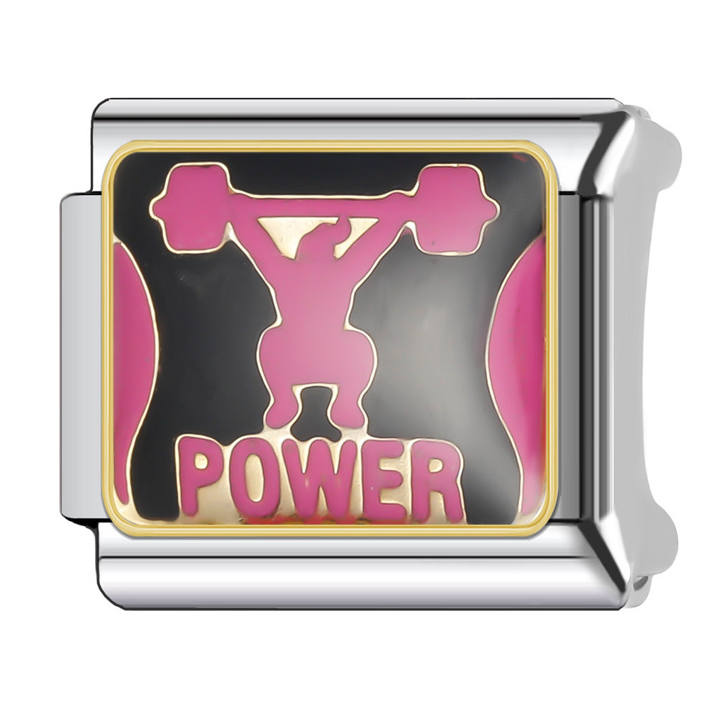 Wholesale Italian Charm Bracelet 9mm DIY Splicing Red Female Series Stainless Steel Composable Bracelet