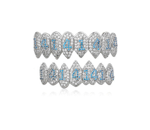 Wholesale Grillz Micro-Inlaid Zircon Hip-Hop Resale Jewelry Accessory