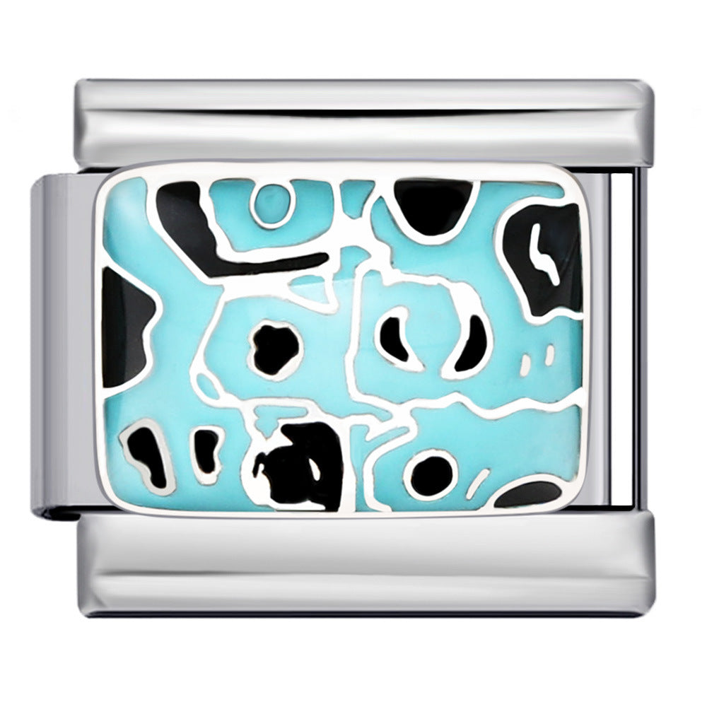 Wholesale 2pcs/pack  Italian Charm Bracelet 9mm DIY Splicing Creative Pattern Stainless Steel Composable Bracelet