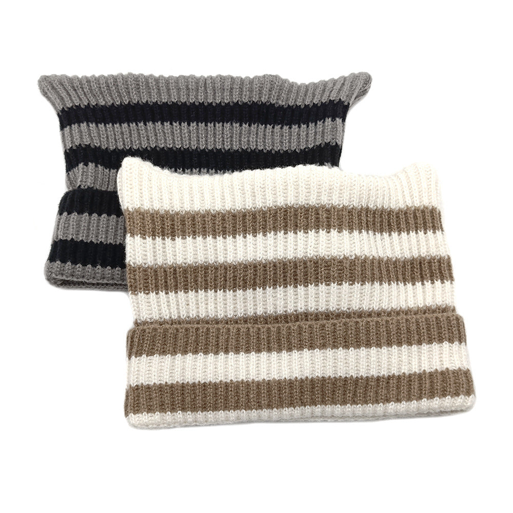 Wholesale  Wool Hat  Handmade Striped Hat Women Cat Hat
