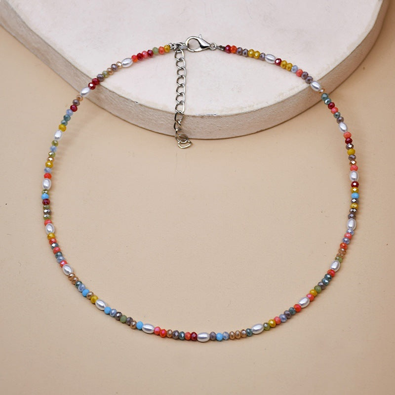 Wholesale multi-layer color crystal necklace