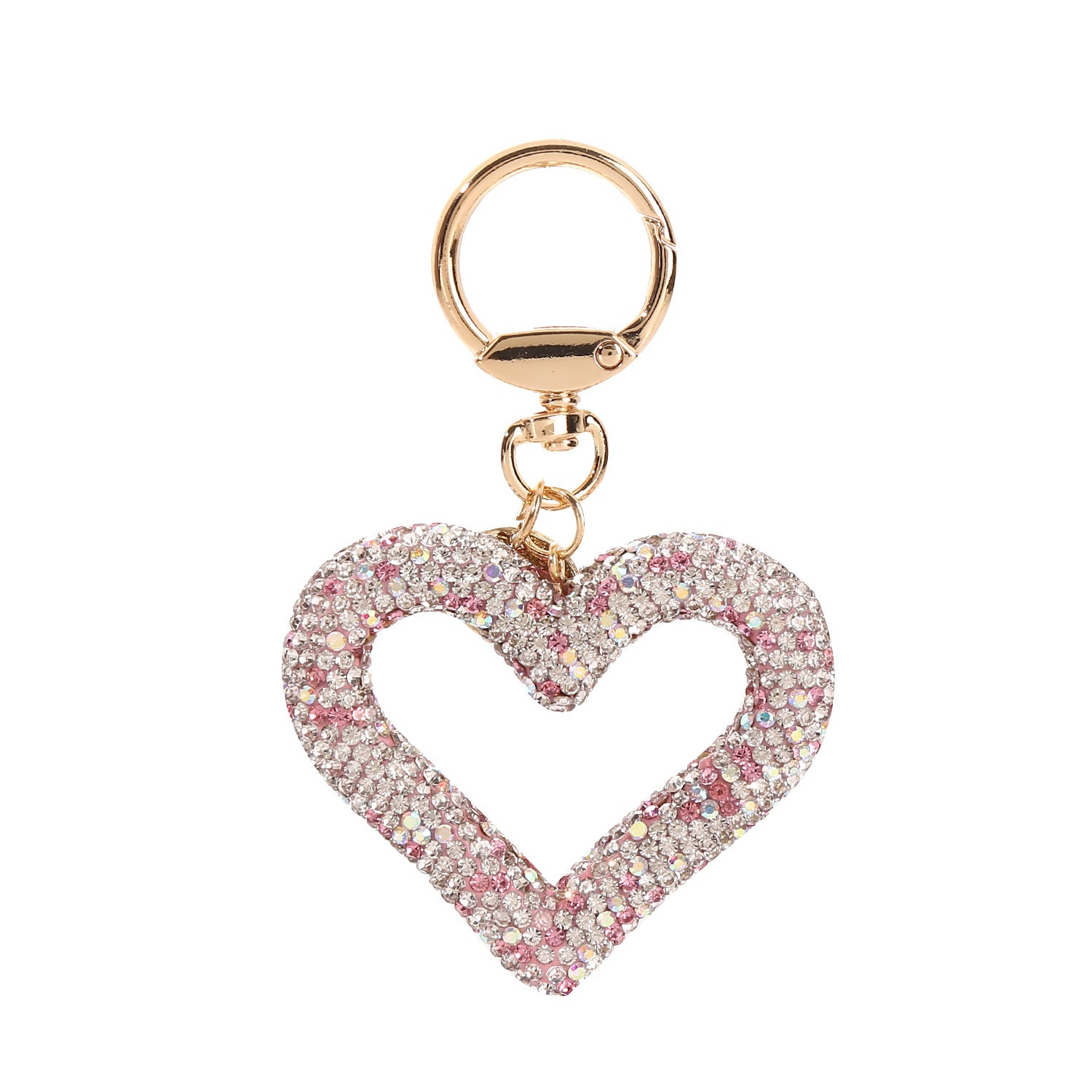Wholesale Hollow Full Diamond Heart Rhinestone Keychain