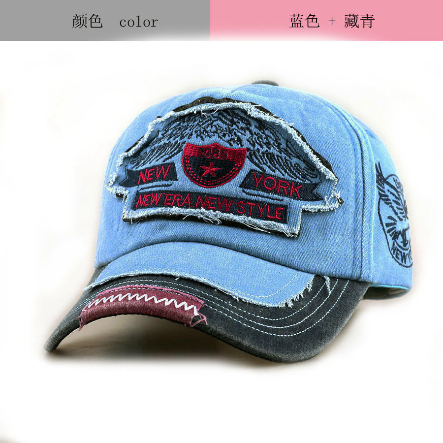 Wholesale Cotton Embroidery Baseball Cap Black New York Letter Patchwork Stylish Everyday Gift