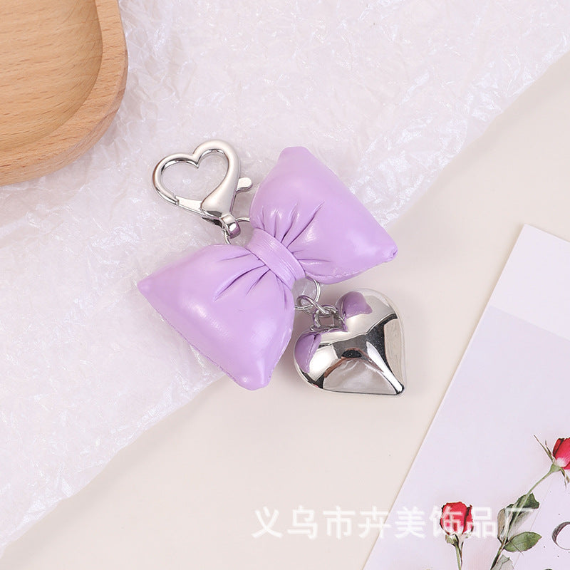 Wholesale Leather Bow Heart Keychain