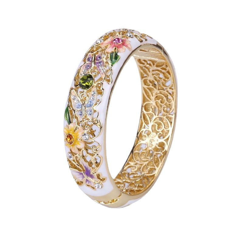 Wholesale Ethnic Style Colorful Enamel Butterfly Love Flower Ring Butterfly Rings ACC-RS-ChenRui002