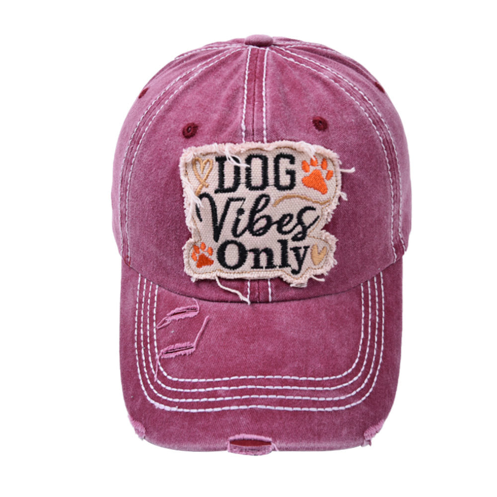 Wholesale DOG Water Wash Patch Cotton Baseball Hat ACC-HT-WenRan003