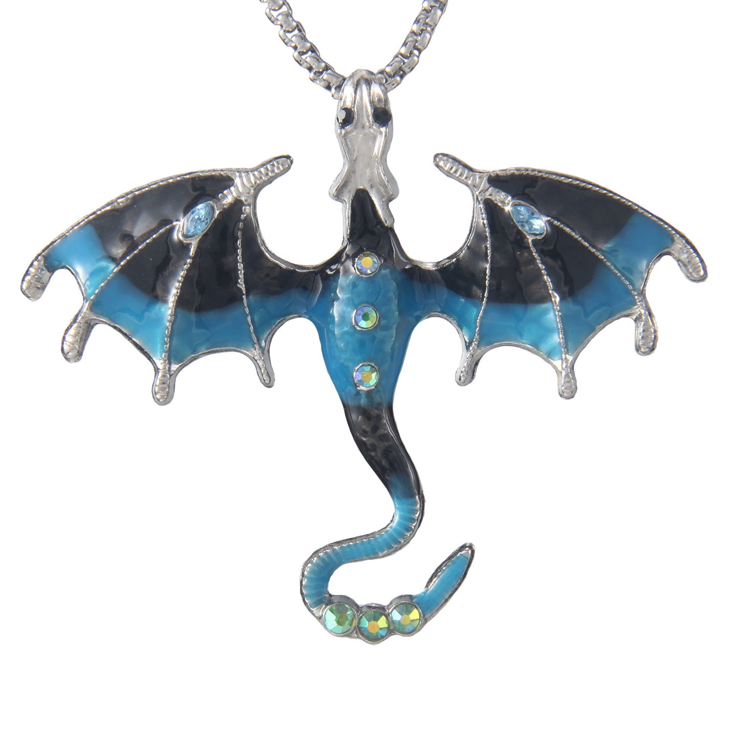 Wholesale Diamond Flying Dragon Stainless Steel Necklace