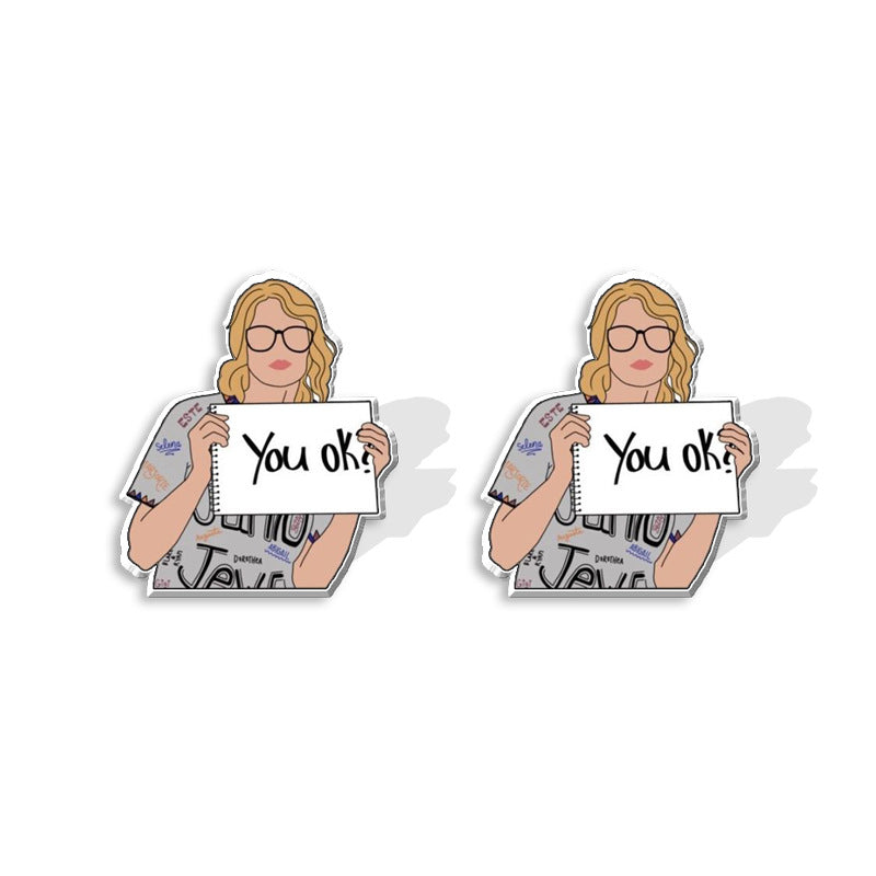 Wholesale Musician Cartoon Heat Shrinkable Resin Earrings ACCVIP-ES-XiangLian008