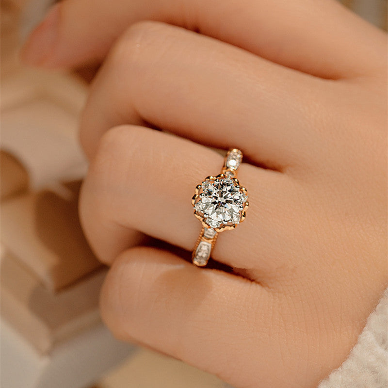 Wholesale Moissanite Rose Super Shiny Open Ring