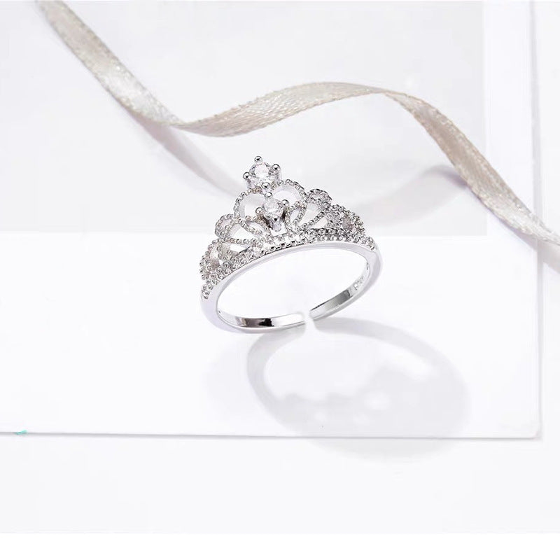 Wholesale Micro-inlaid Zircon Crown Opening Ring