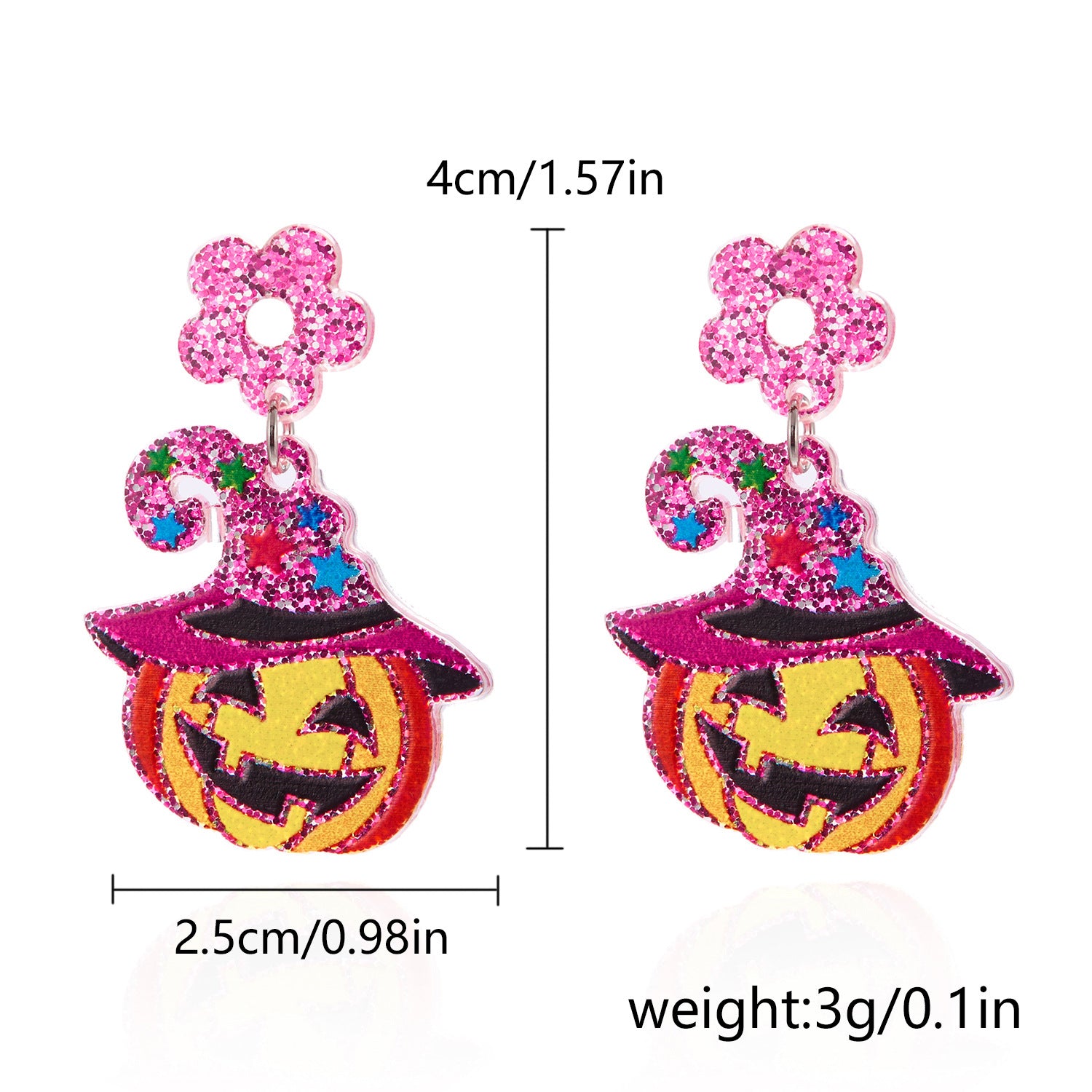 Wholesale Halloween Acrylic Plate Cartoon Castle Ghost Earrings ACC-ES-FanYou005