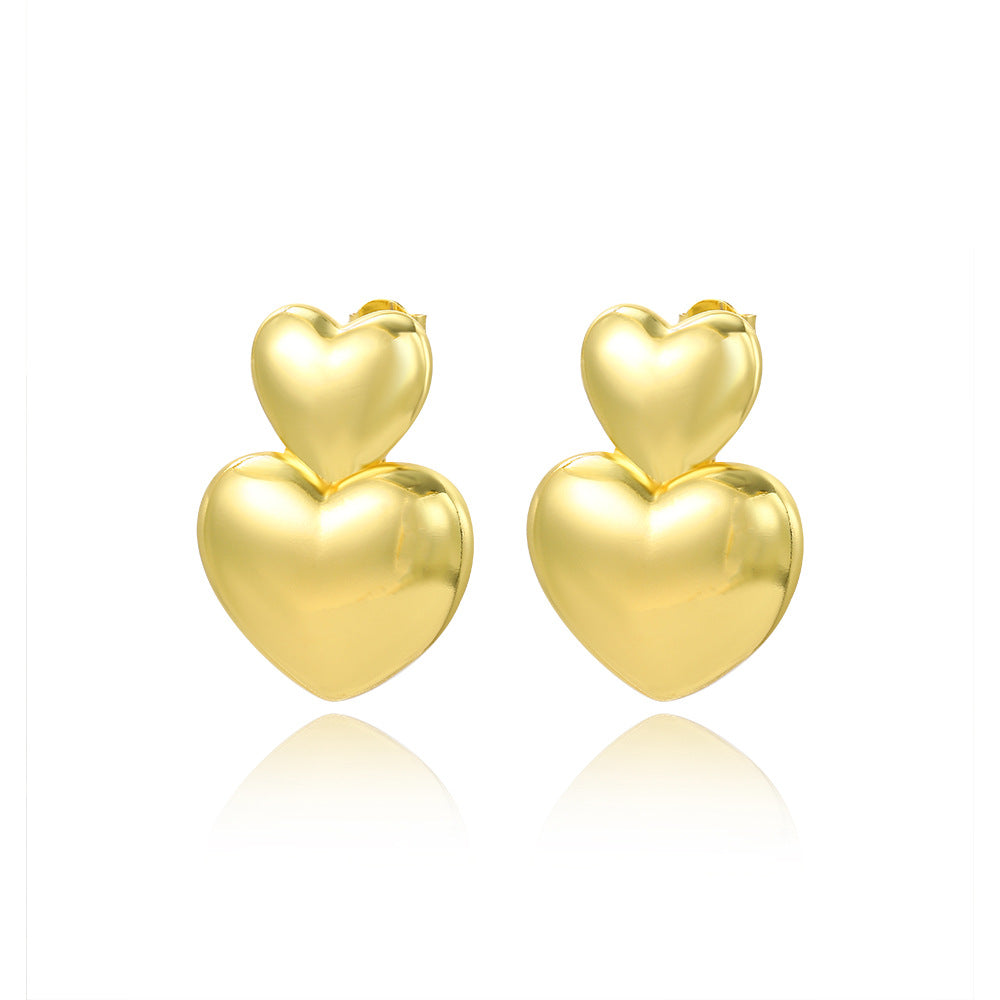 Wholesale Exaggerated Cold Heart-to-Heart Exquisite Love Earrings