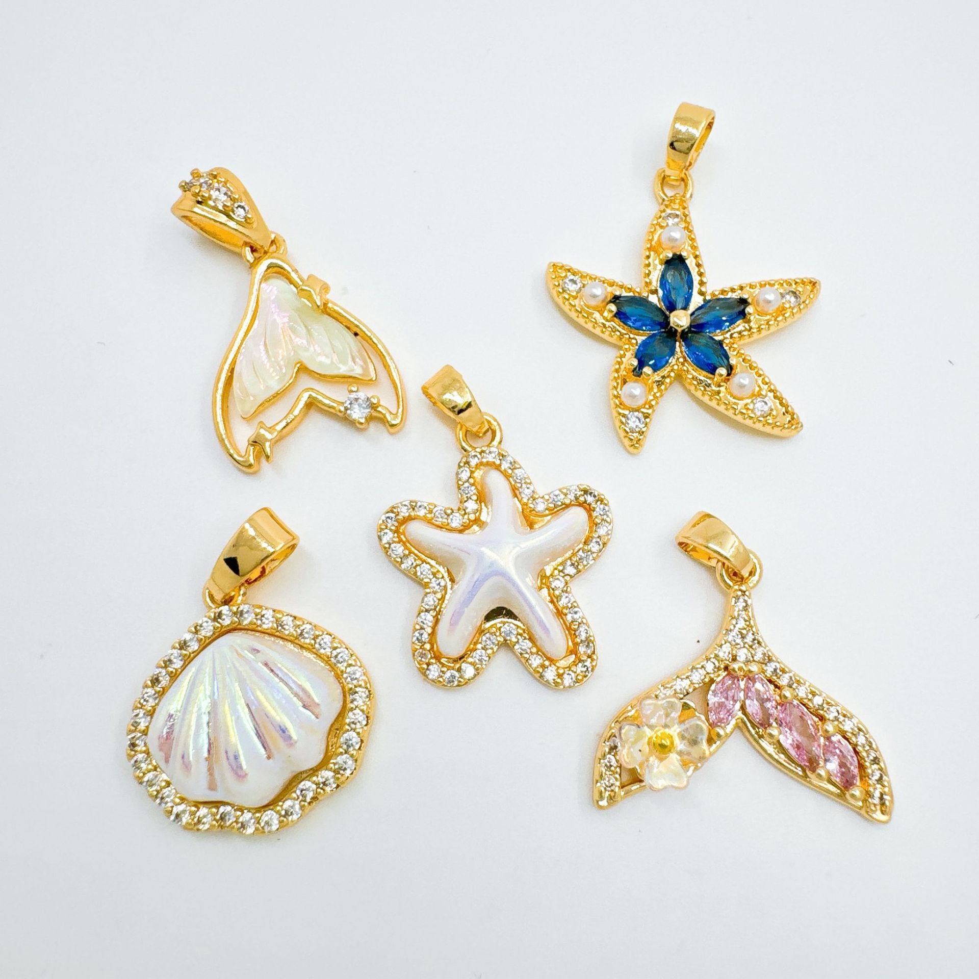 Wholesale Stylish Ocean Themed Gold Plated Pendant Necklace Starfish Heart Design Fashion Jewelry Gift For Resale