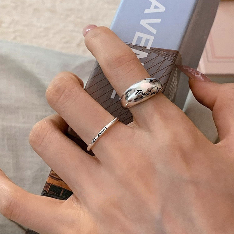 Wholesale Wave Letters 925 Sterling Silver Open Index Finger Ring ACC-RS-YaoFeng004