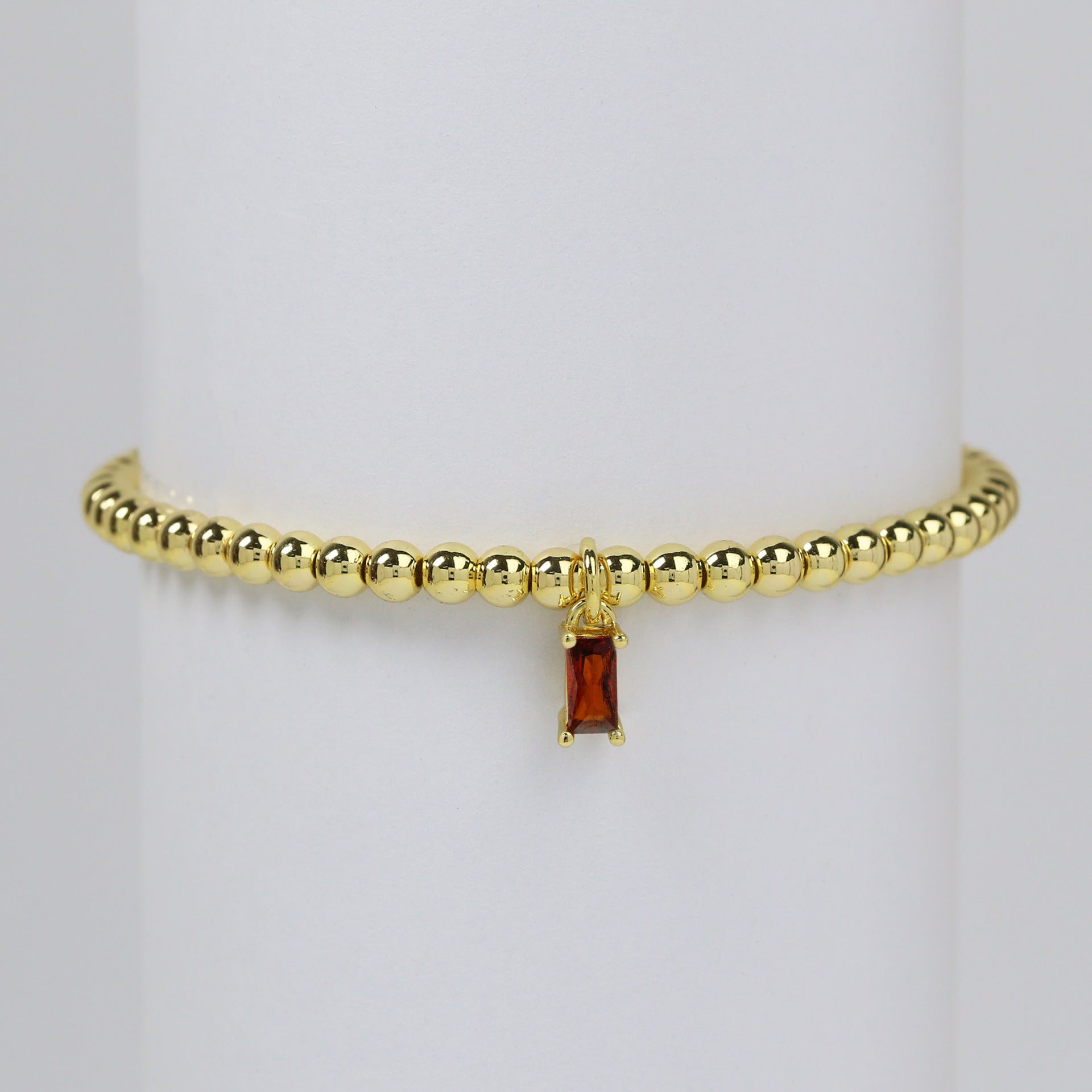 Wholesale 18k Golden Twelve birthstone December Stone Color Sugar Zircon Pendant Copper Beads  Bracelet