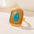 Wholesale Stainless Steel 18K Gold Open Turquoise Ring