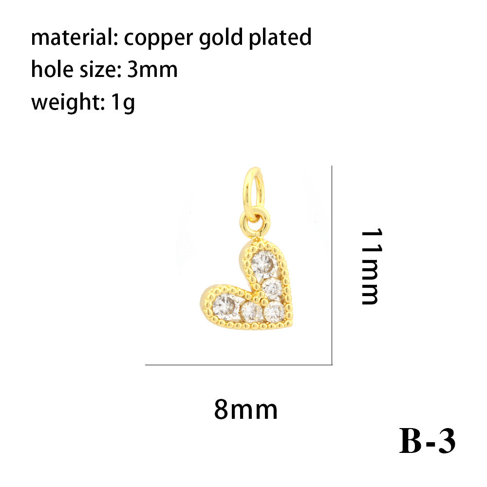 Wholesale 18K gold-plated color-preserving micro-inlaid zirconium heart-shaped pendant