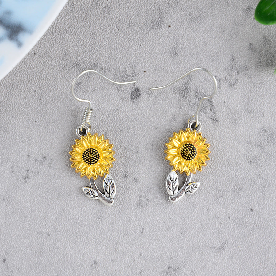 Wholesale Retro Simple Sunflower Earrings