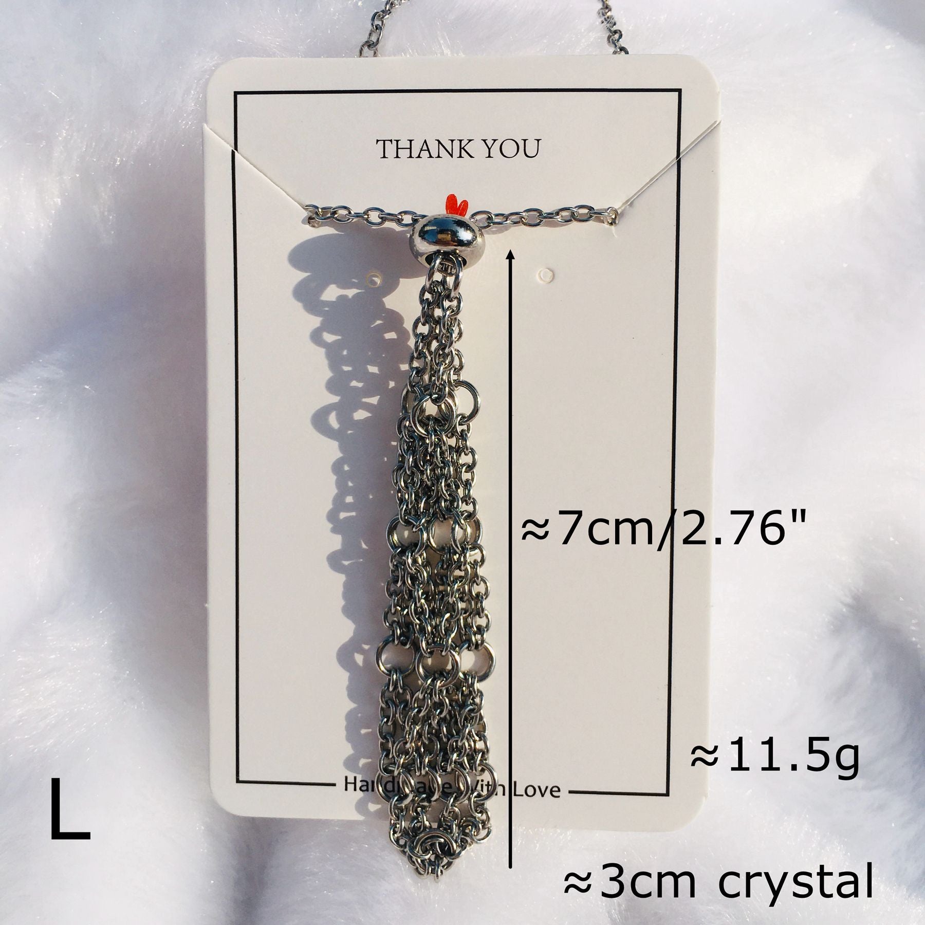 Wholesale Natural Stone Crystal O-shaped Chain Adjustable Metal Mesh Pocket Necklace ACC-NE-RongGuan007