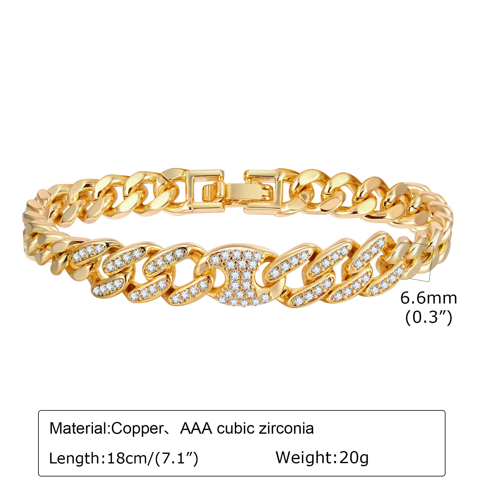Wholesale Copper Zircon Leaf Infinity Heart Shape Gold Bracelet ACC-BT-HuaLanXin002