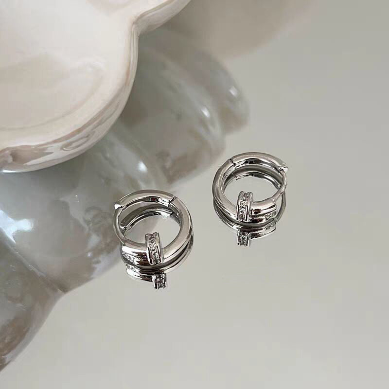 Wholesale Geometric Pearl Earrings Platinum Plated Boutique Resale Jewelry Accessory